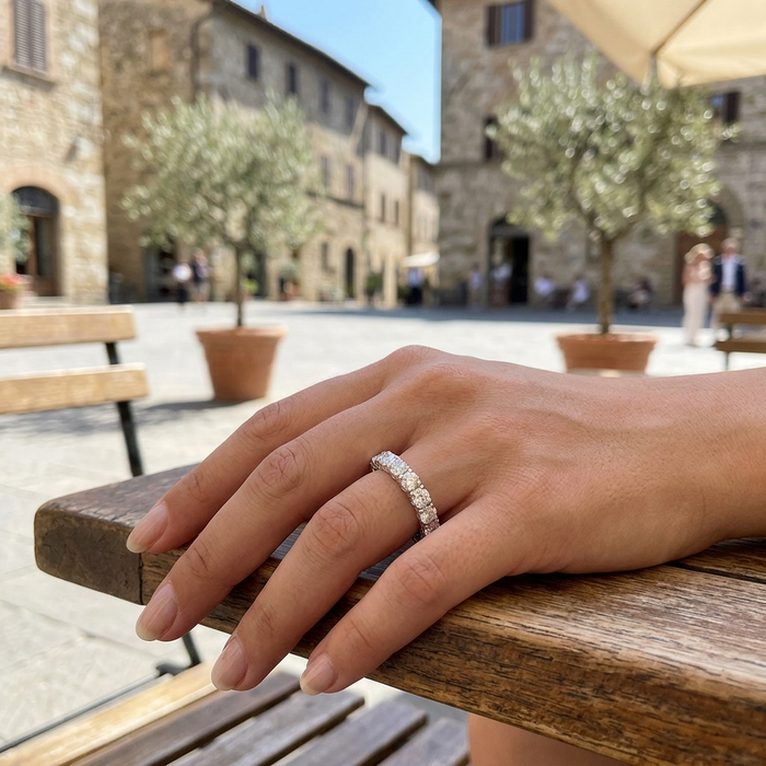 Women's S925 Sterling Silver Moissanite Ring — 18K Gold Plated