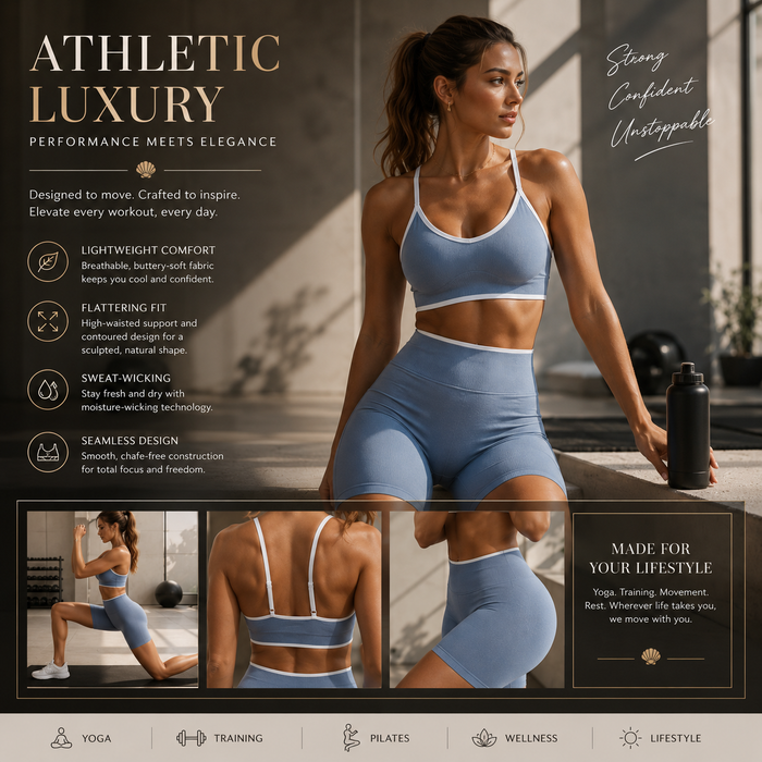 Women's Seamless Yoga Sportswear Set – Crop Top & Leggings