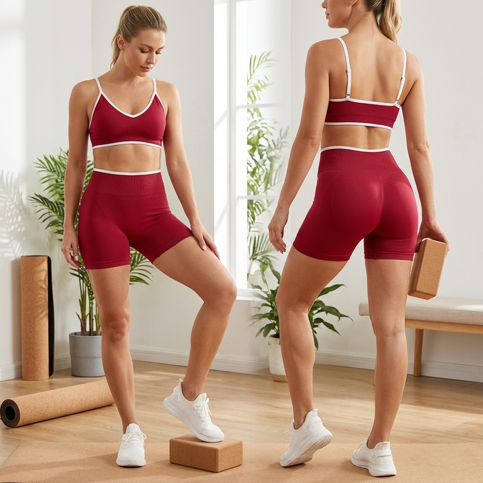 Women's Seamless Yoga Sportswear Set – Crop Top & Leggings