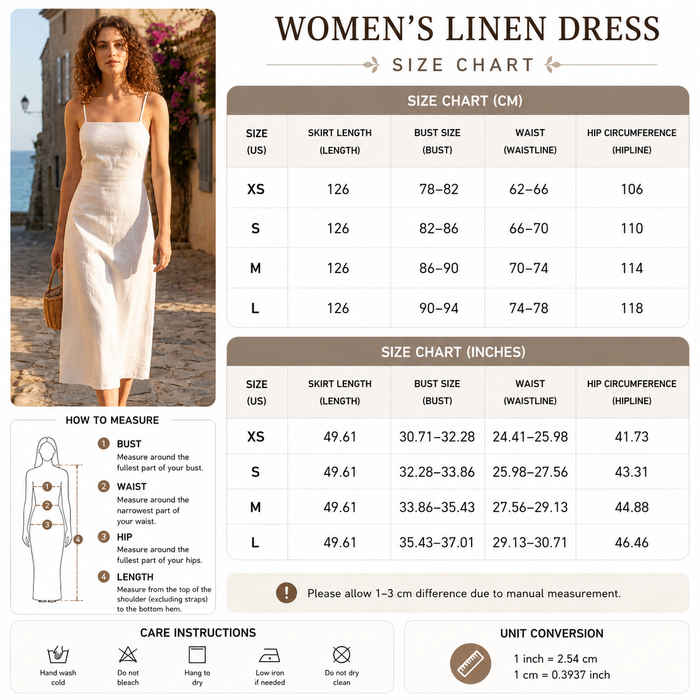 Women's Square Neck Backless Strap Dress – Cotton A-Line Sleeveless Summer Midi Dress