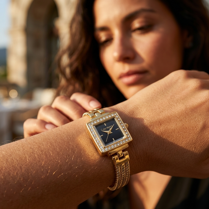 Women's Square Quartz Watch – Retro Alloy Bracelet Wristwatch