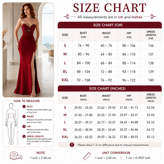 Women's Strapless Corset Evening Gown – Beaded Lace Satin Slim Fit Maxi Dress for Formal & Party