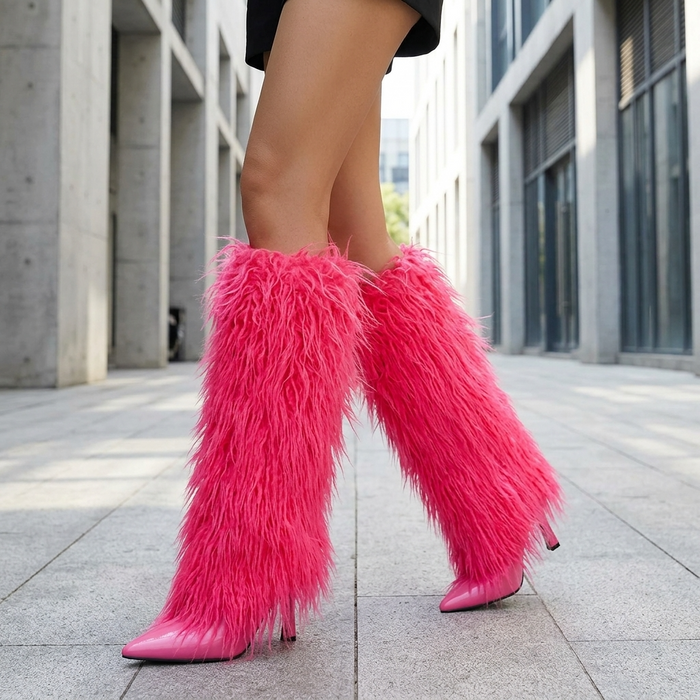 Women’s Tassel Stiletto Long Boots – Pointed-Toe Minimalist High-Heel Suede Fashion Boots