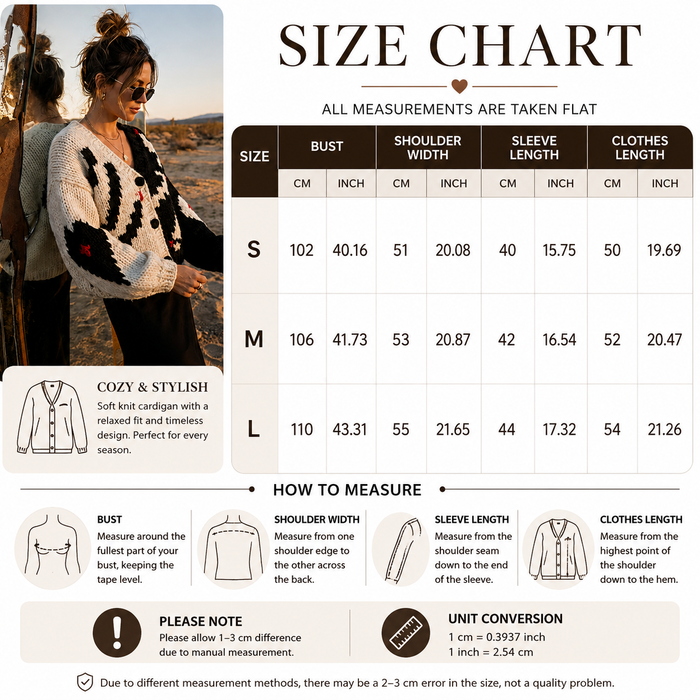 Women's V-Neck Color-Blocked Knit Cardigan – French Style Handmade Cotton Blend Sweater