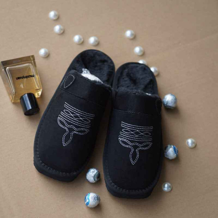 Women's Winter Closed-Toe Slippers – Faux Fur Lined PU Slip-On House Shoes, Sizes 36–47