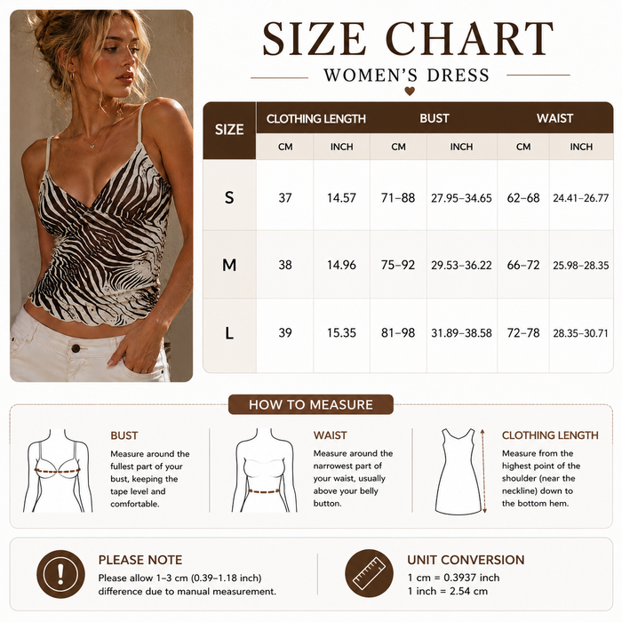 Women's Zebra Print Mesh Slim Fit V-Neck Camisole Top