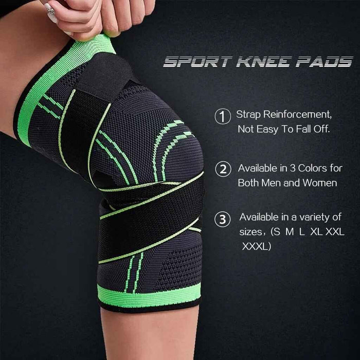 WorthWhile 1PC Sports Kneepad Men Pressurized Elastic Knee Pads Support Fitness Gear Basketball Volleyball Brace Protector