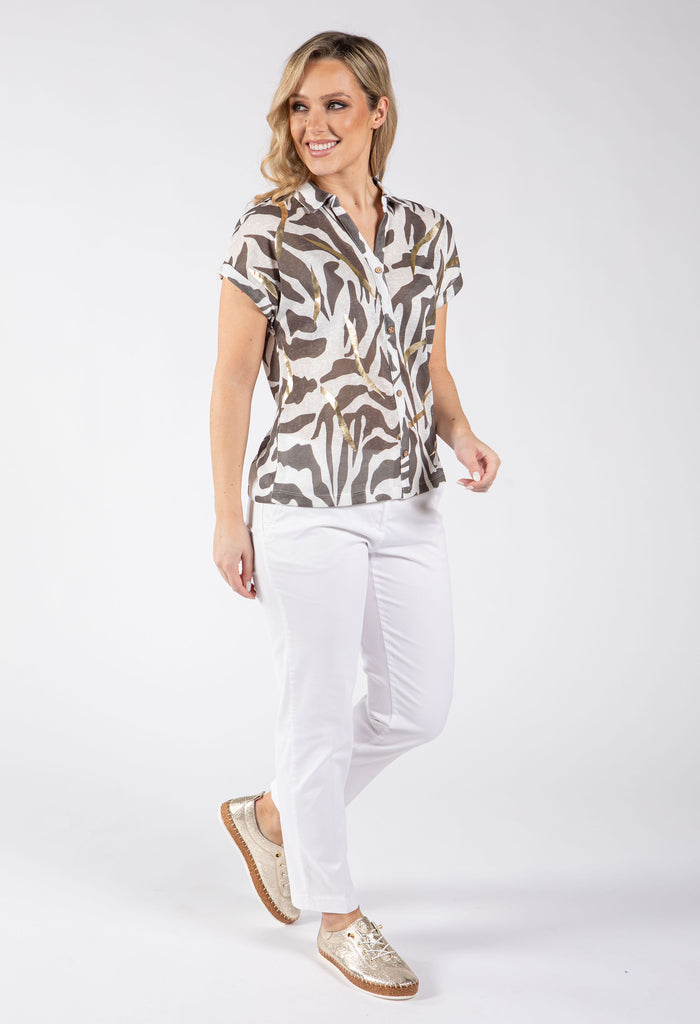 Zebra Print Knit Top