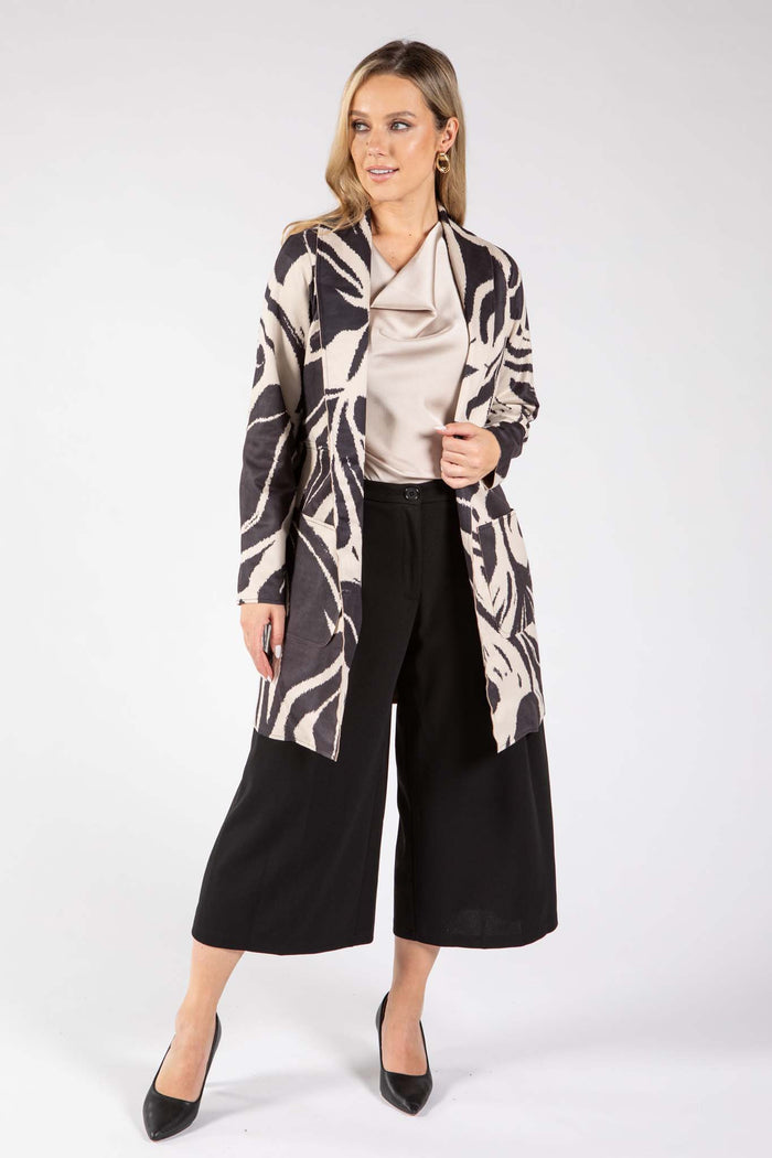 Zebra Print Longline Jacket